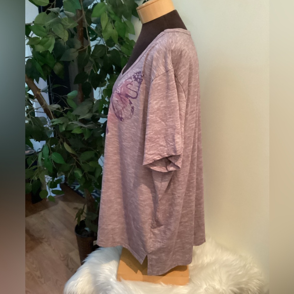 Just My Size shades of purple butterfly scoopneck shirt sleeve tee Woman’s 4X - Picture 5 of 15